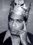 King Tubby wearing crown (B&W)